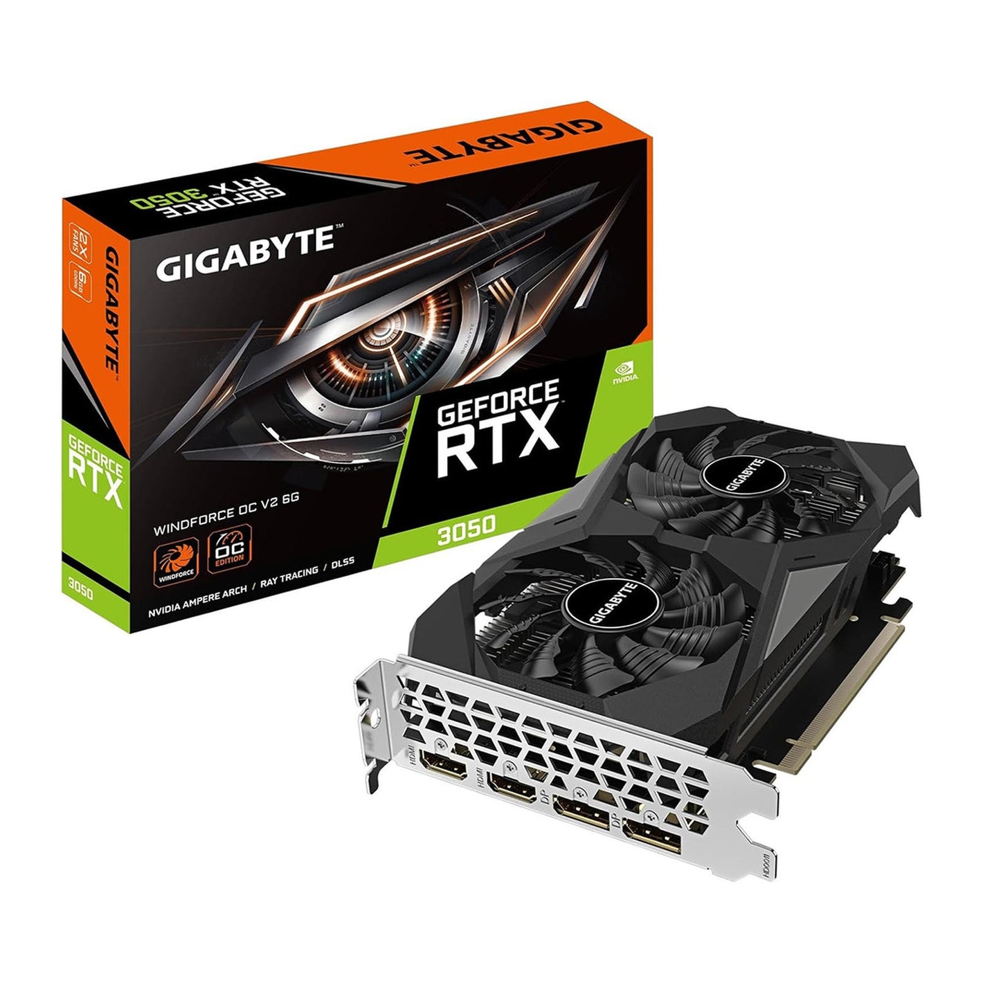 GPU Gigabyte GeForce RTX3050 Windforce OC V2 6GB Graphic Card (GV-N3050WF2OCV2-6GD)