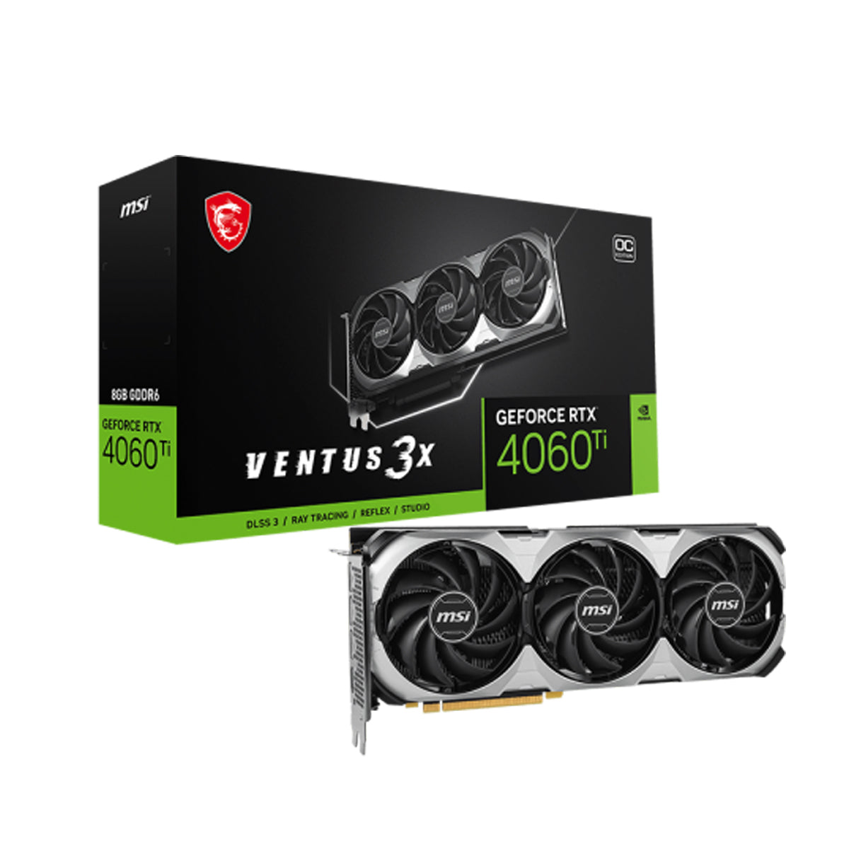 MSI Geforce RTX 4060 TI Ventus 3X 8GB OC Graphic Card