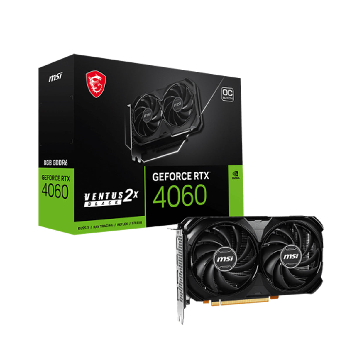 MSI Geforce RTX 4060 Ventus 2X Black 8GB OC Graphic Card