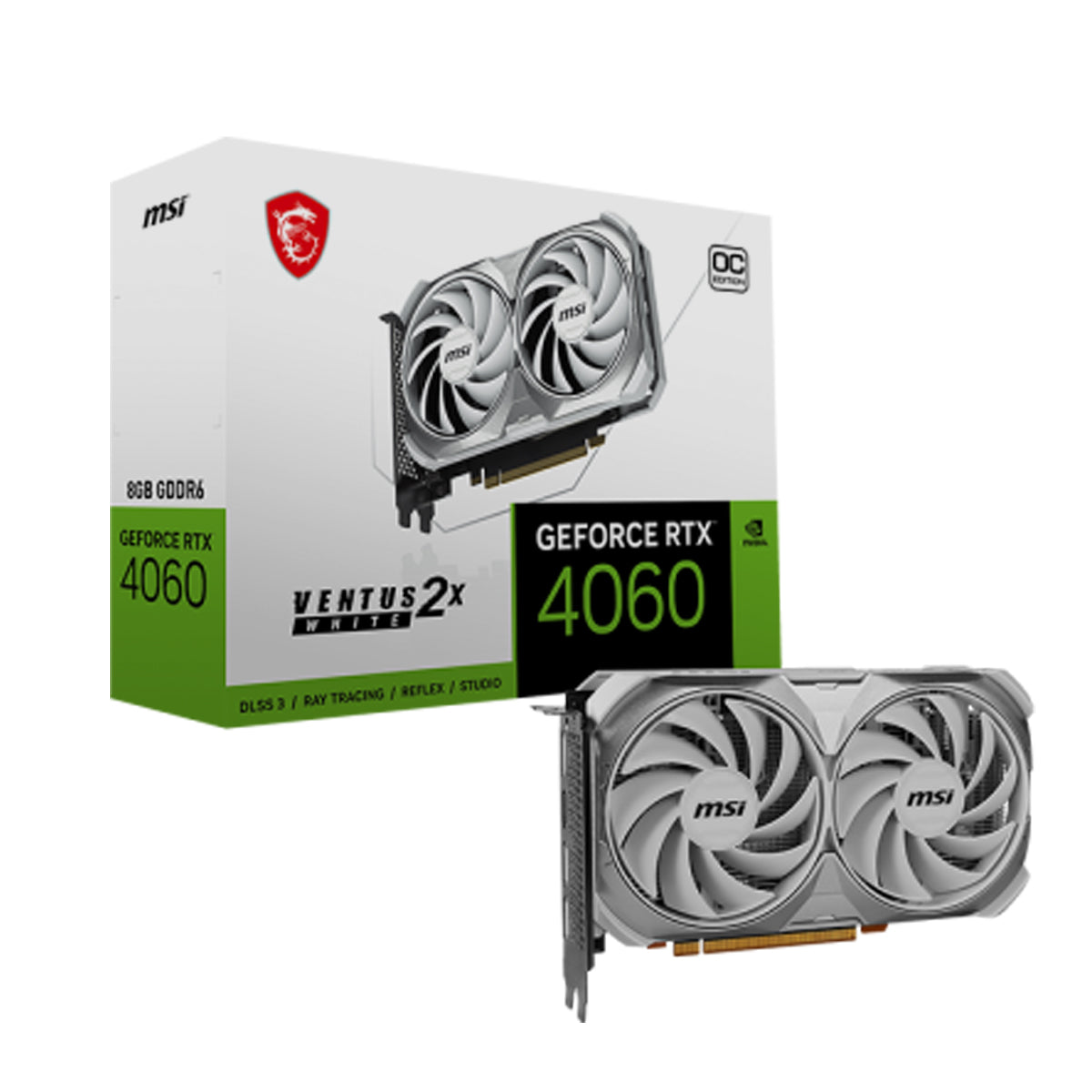 MSI Geforce RTX 4060 Ventus 2X White 8GB OC Vts Graphic Card