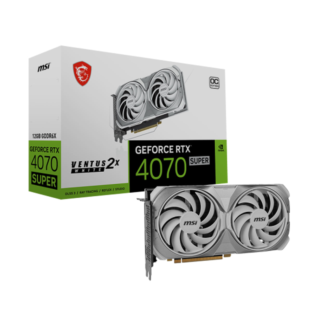 MSI Geforce RTX 4070 Super 12GB Ventus 2X White OC Graphic Card
