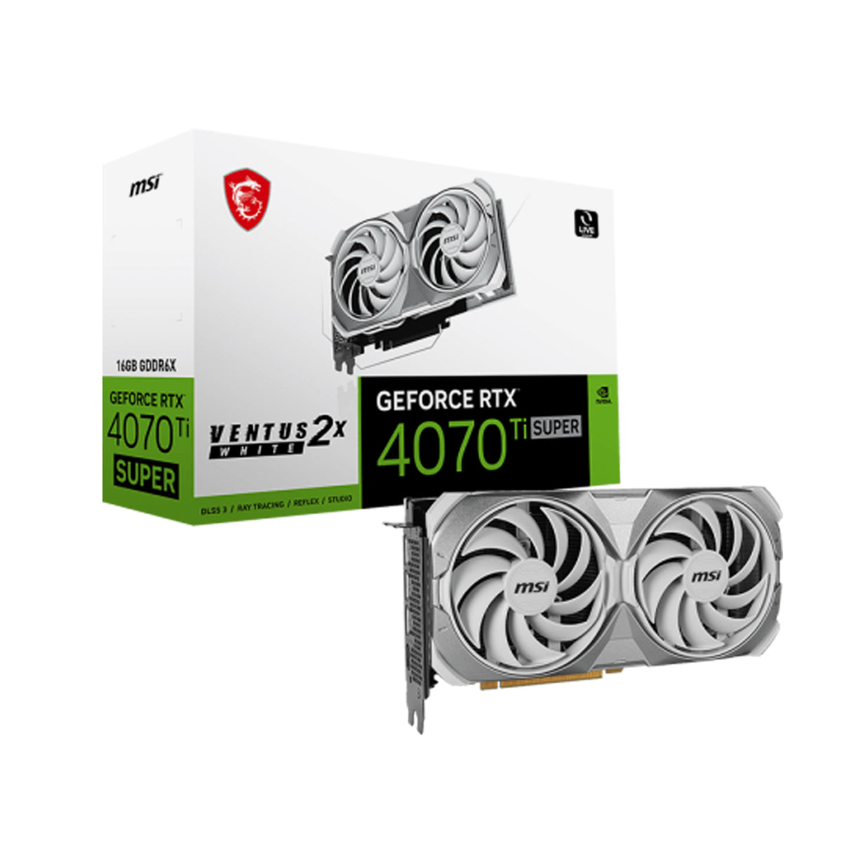 MSI Geforce RTX 4070 TI Super 16GB Ventus 2X White OC Graphic Card