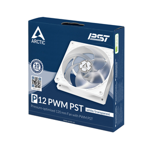 Arctic P12 PWM PST White/Transparent - Pressure-Optimised 120mm Fan with PWM PST (ACFAN00132A)