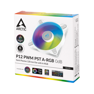 Arctic P12 PWM PST A-RGB White - Semi-passive 120 mm Case Fan with digital A-RGB (ACFAN00254A)