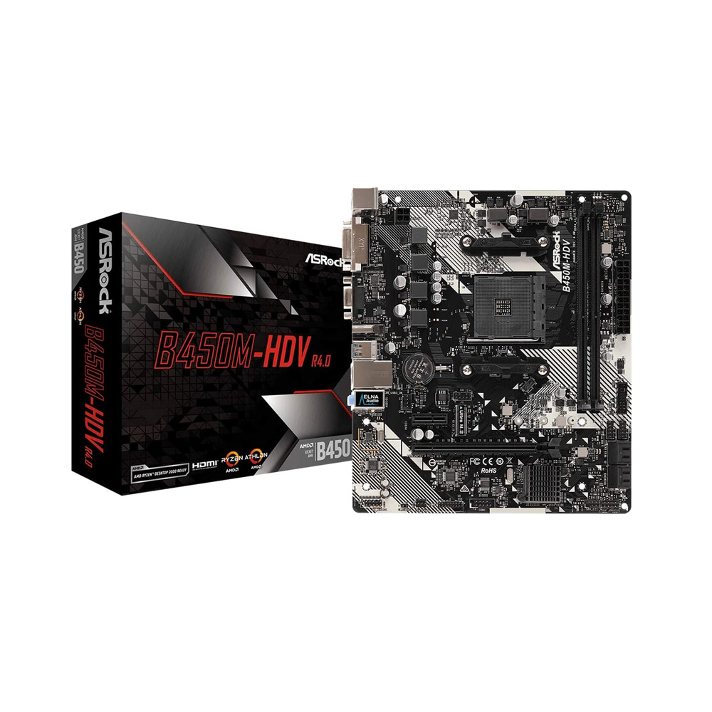 Asrock B450M-HDV R4.0 Socket AM4 DDR4 Motherboard