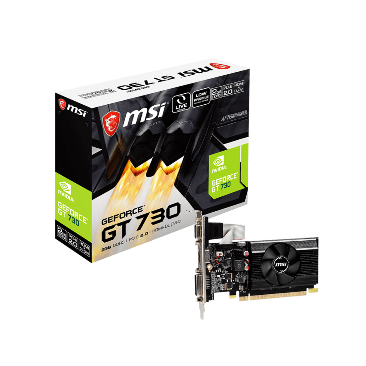 MSI Geforce GT 730 N730k-2GD3/LP Graphic Card
