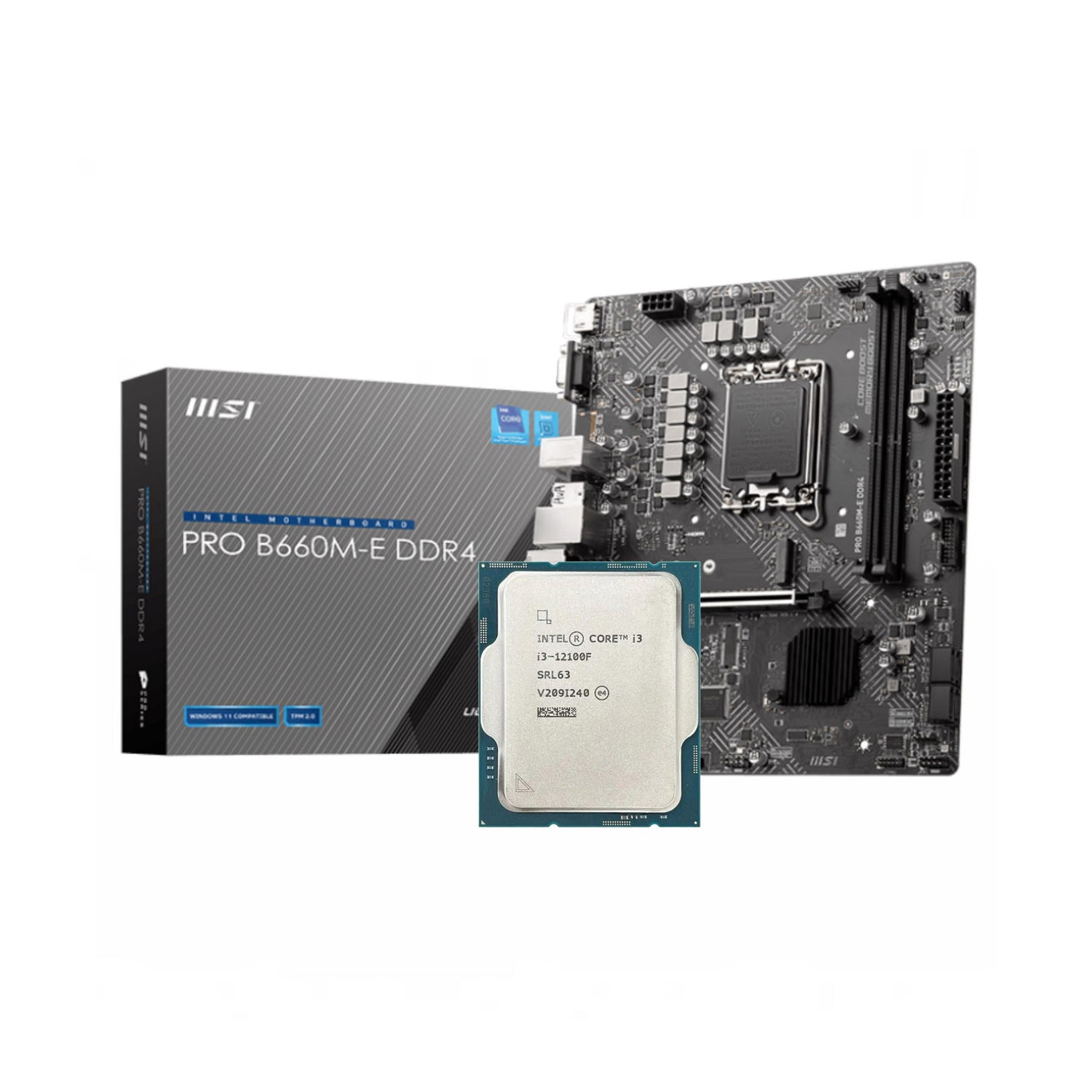 Intel Core i3-12100F + MSI PRO B660M-E DDR4 Bundle