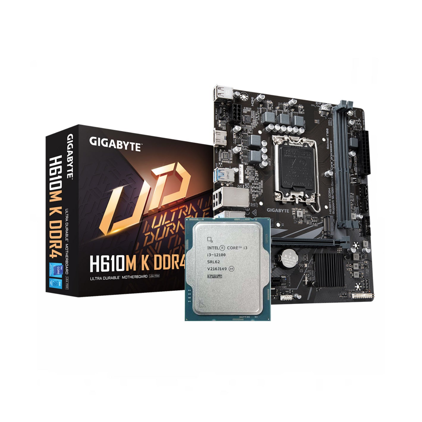 Intel Core i3-12100 + GIGABYTE H610M-K DDR4 Bundle