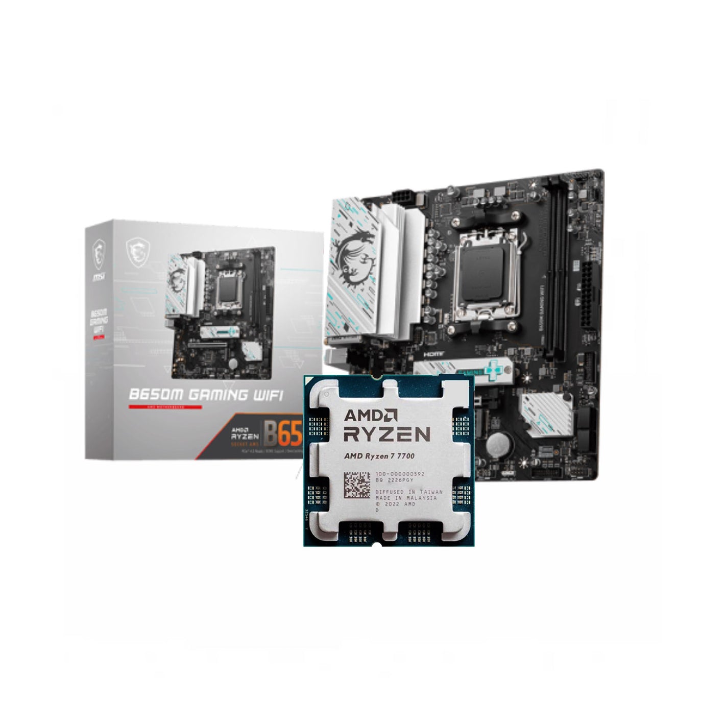 BUNDLE AMD Ryzen 7 7700 + MSI B650M GAMING WIFI AM5 DDR5