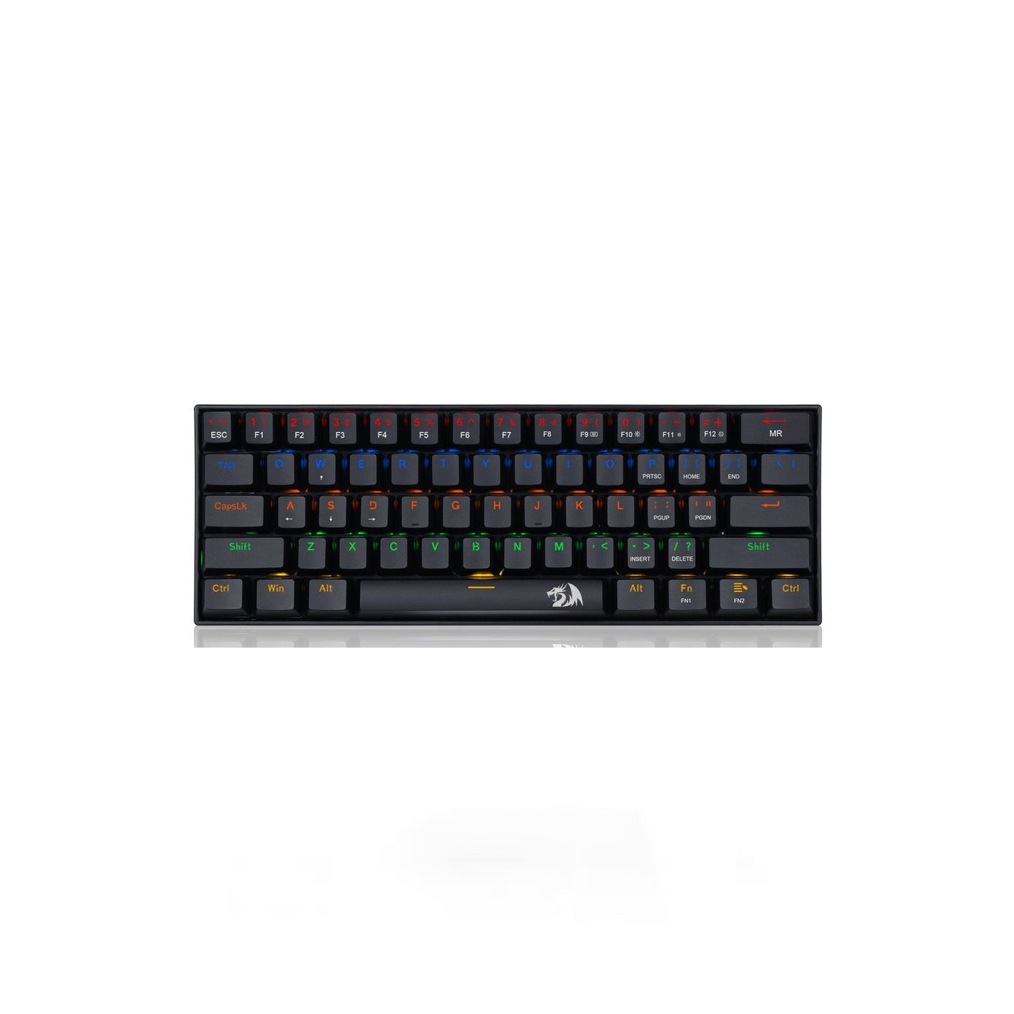 Redragon Lakshmi K606 Blue Switch Rainbow 68 Keys Black Wired Mechanical Keyboard