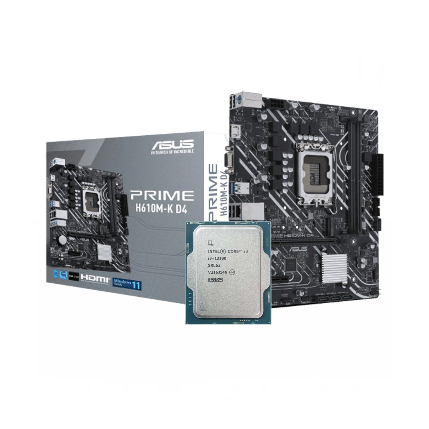 Intel Core i3-12100 + ASUS PRIME H610M-K DDR4 Bundle