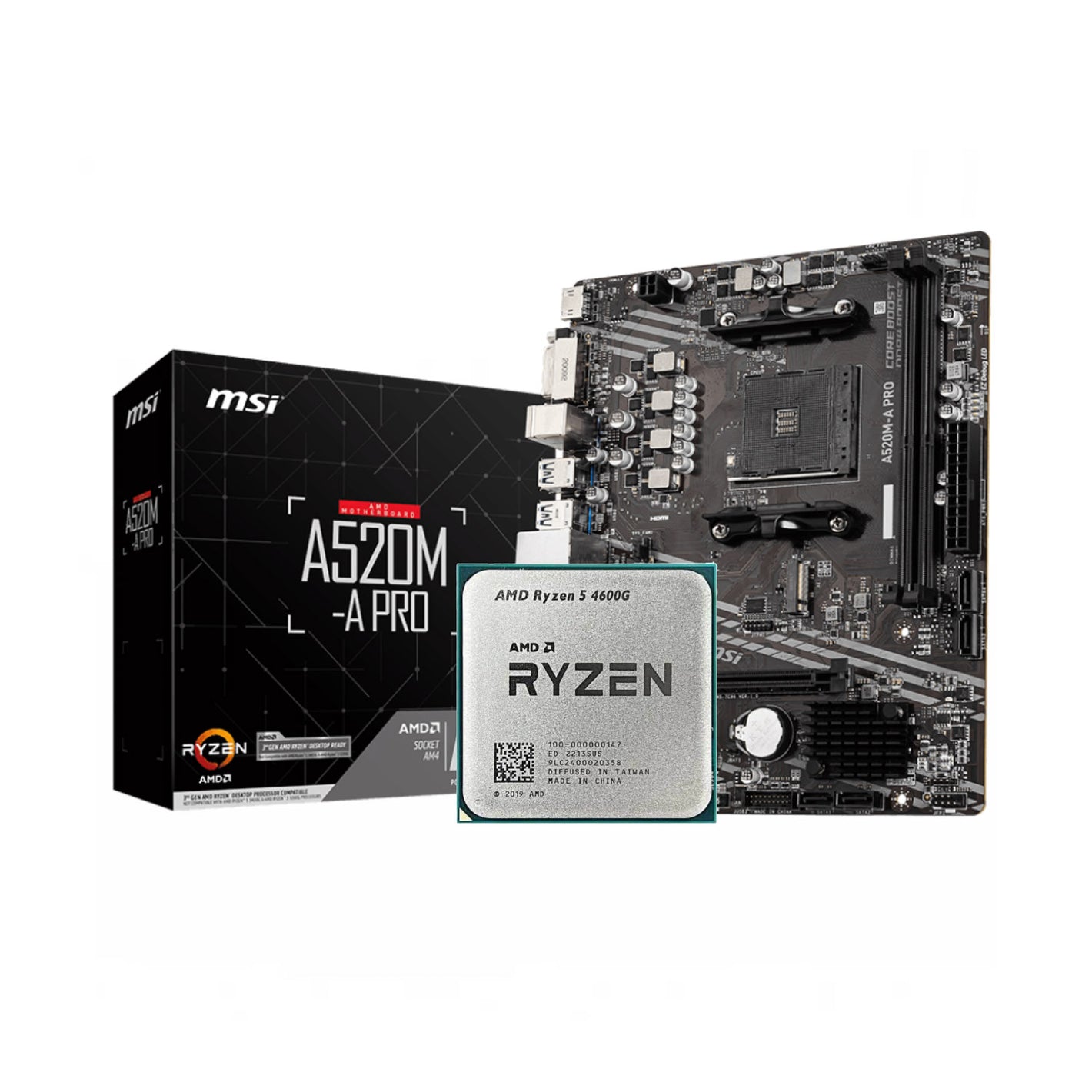 AMD Ryzen 5 4600G + MSI A520M-A Pro AM4 DDR4 Bundle