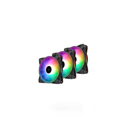 Deepcool CF 120 Plus 3-in-1 Black 120mm RGB Led Cooler Fan (DP-F12-AR-CF120P-3P)