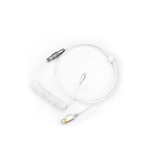 Redragon A115 Coiled USB-C White Cable For Gaming Keyboard
