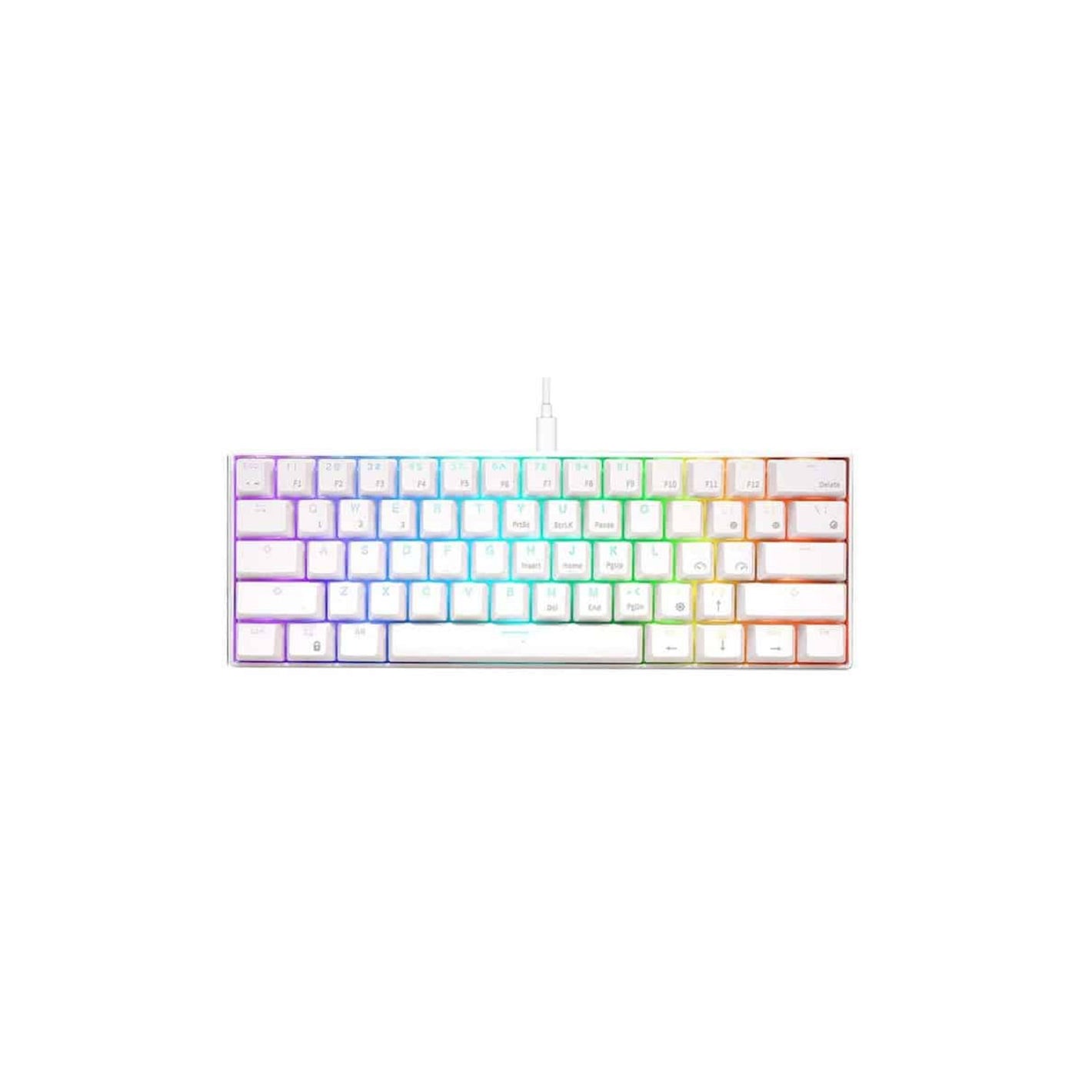 Royal Kludge RK61 White Huano Brown Switch Keyboard (6935280810633)