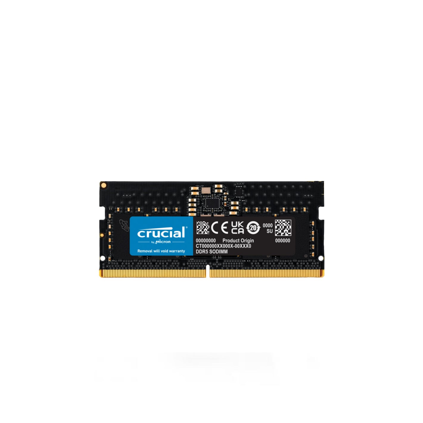 Crucial 8GB DDR5 4800MHz CL40 SODIMM Memory Module (CT8G48C40S5)