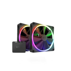 NZXT F140 RGB Duo Twin Pack Black 2x140mm Duo RGB Cool FDB Cooler Fan (RF-D14DF-B1)