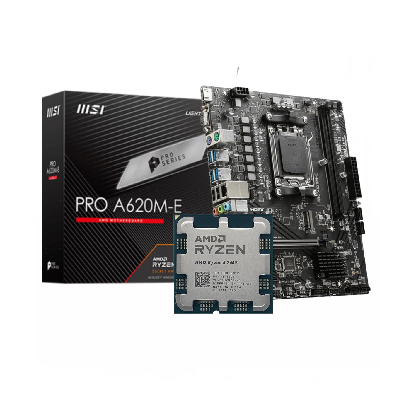 AMD Ryzen 5 7600 + MSI PRO A620M-E AM5 DDR5 Bundle