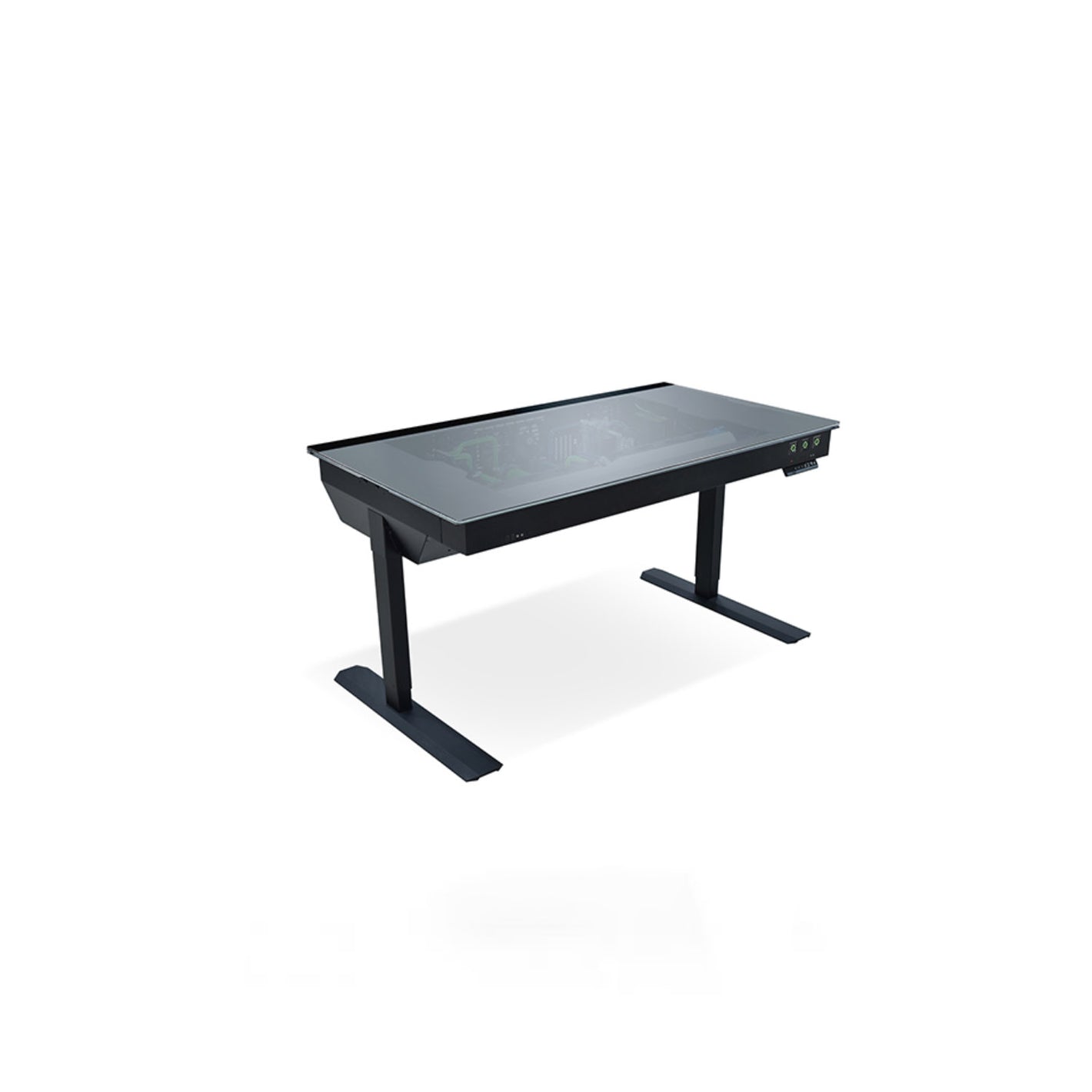 Lian Li Electrical Height Adjustable Table Black Switchable Glass New Monitor Bracket Gaming Table (DK-04FX black)