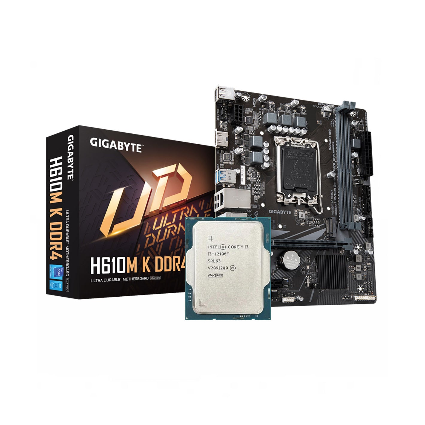 Intel Core i3-12100F + GIGABYTE H610M-K DDR4 Bundle