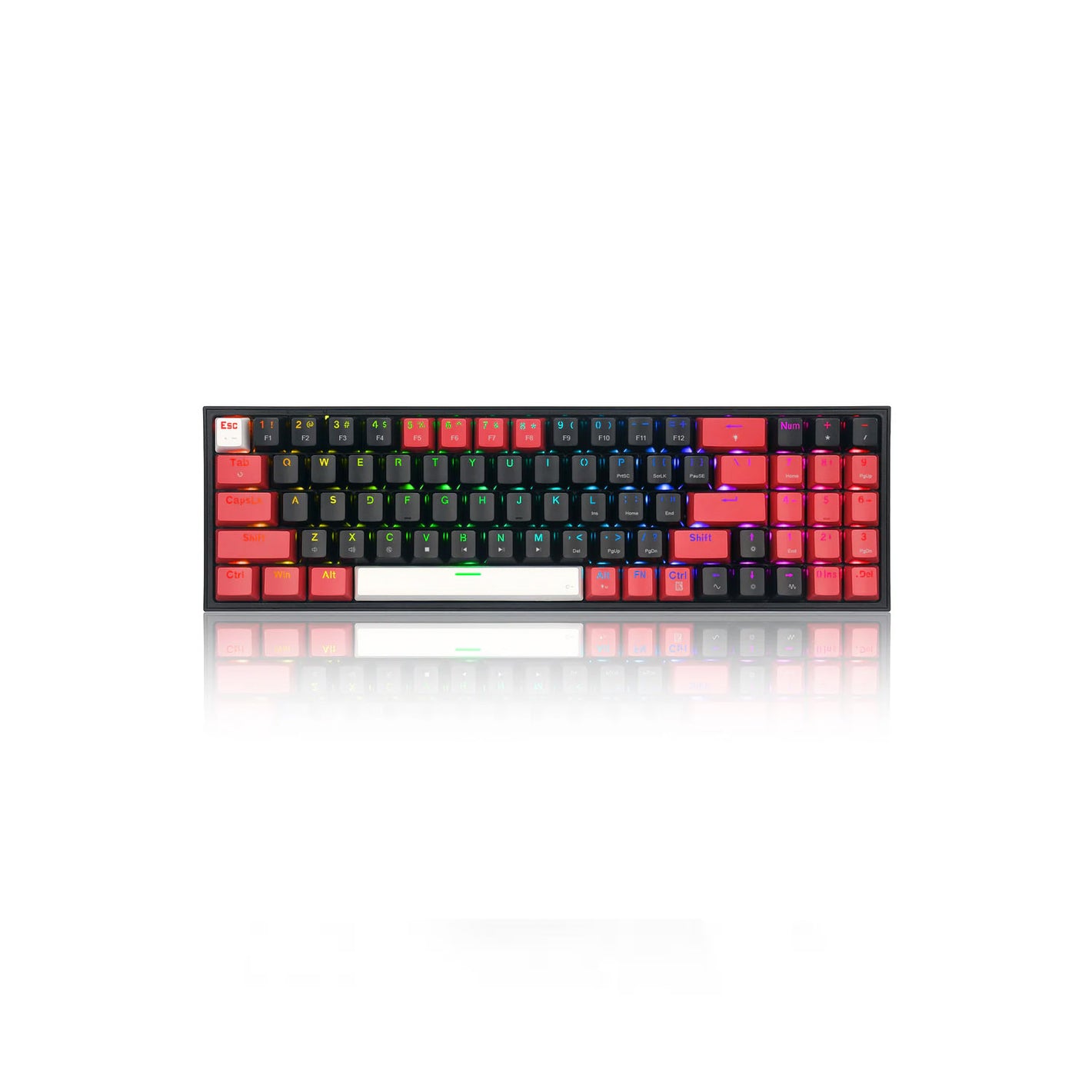 Redragon Pollux K628RGB-BRW Red Switch RGB Blk-Red-White Wired Mechanical Keyboard