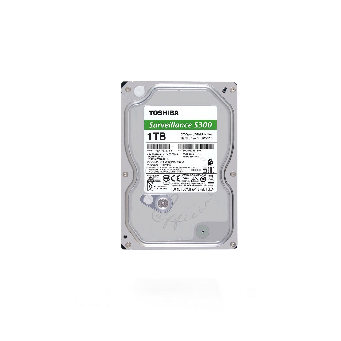 Toshiba Surveillance S300 1TB 3.5 Inch Hard Disk Drive