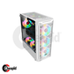Coolman Aurora Tempered Glass w/ 3pcs RGB Fans Tower ATX White Casing