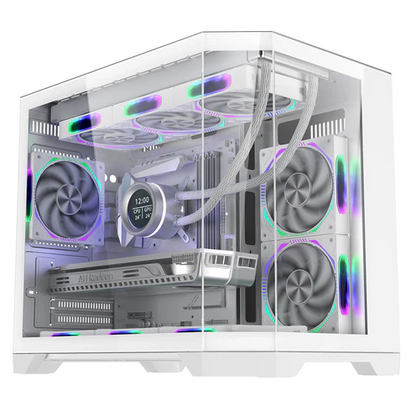 Coolman Spectra 3 Sided HD Glass Panels Micro ATX White Casing