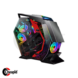 Keytech War Machine Black Tempered Side Open-Air ATX Casing
