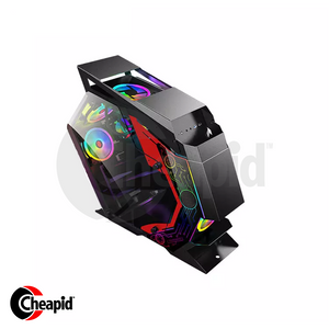 Keytech War Machine Black Tempered Side Open-Air ATX Casing
