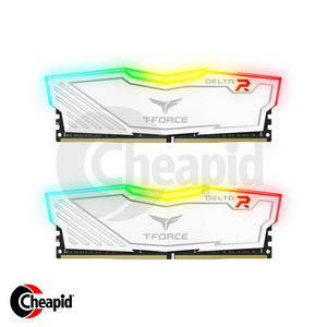 Team Elite T-Force Delta RGB LED 16GB (2x8GB) DDR4 3200MHz Desktop Memory - White (D8GBX23200W)