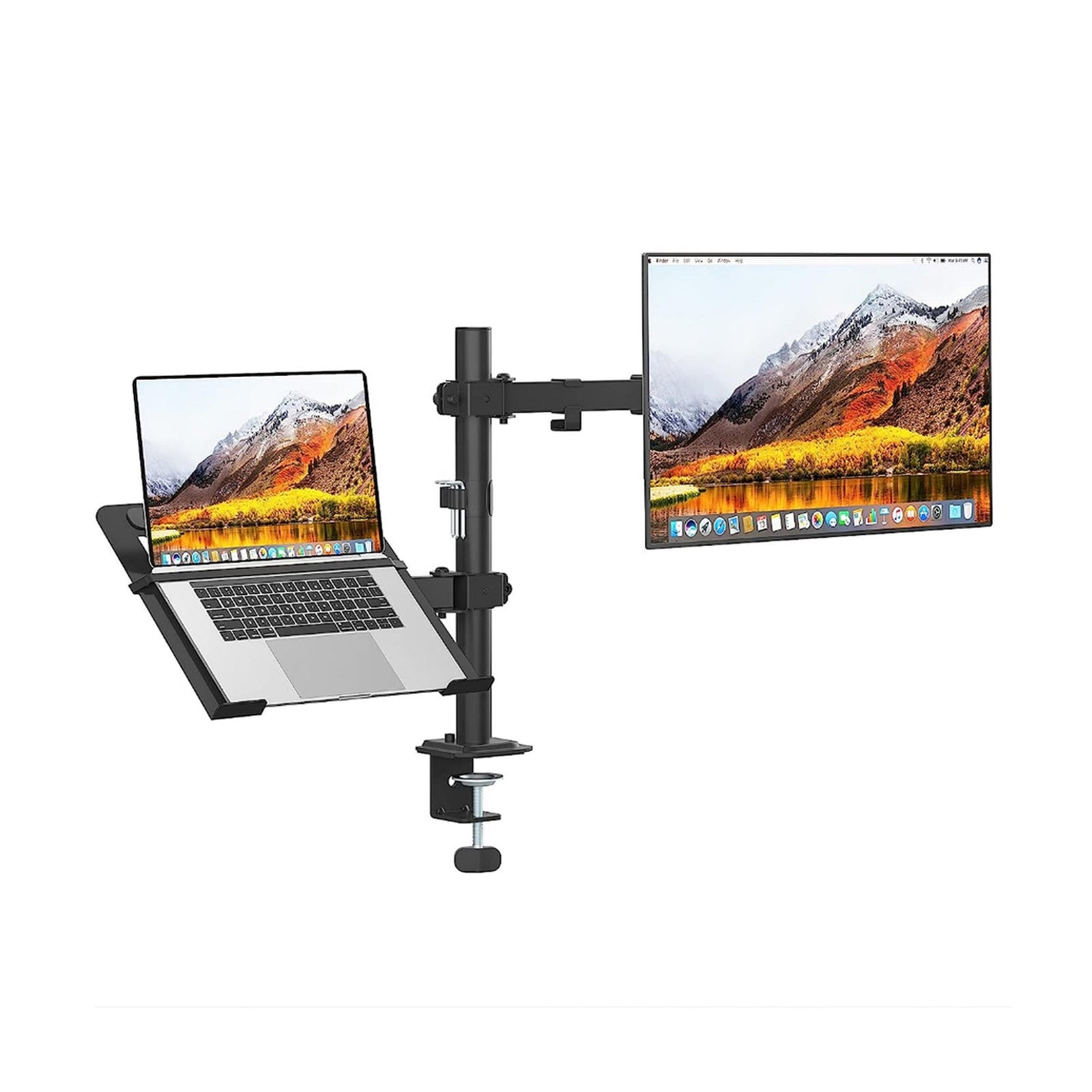 ACCESSORIES Inplay KMT 4 Black Dual Monitor Arm with Laptop Stand