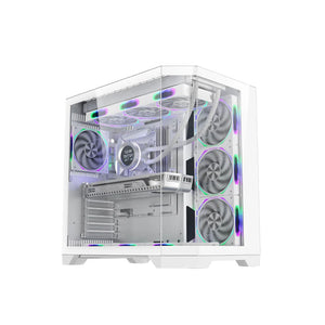 CASING Coolman Spectra-Luxe 3 Sided HD Glass Panels White