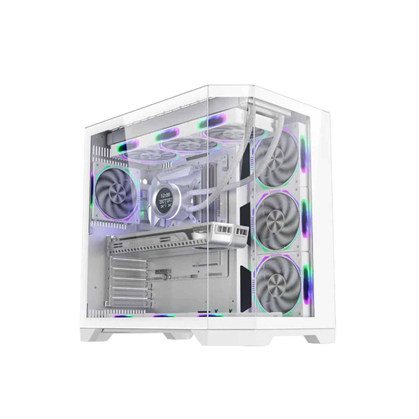 CASING Coolman Spectra-Luxe 3 Sided HD Glass Panels White