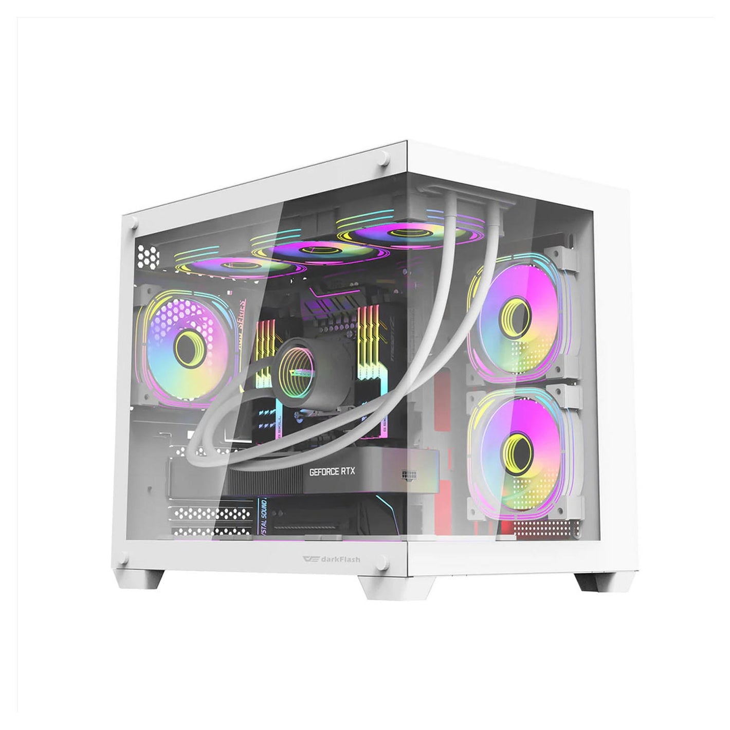 CASING darkFlash C285MP V2 Tempered Glass (White) mATX