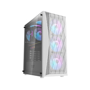 CASING darkFlash DK352 MESH (WHITE WITH 4PCS ARGB FANS) ATX
