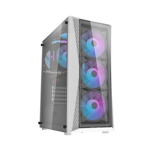 CASING darkFlash DK352 PLUS (WHITE WITH 4PCS ARGB FANS) ATX