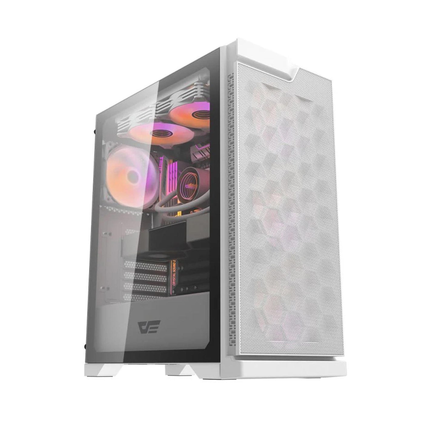 CASING darkFlash DK361 (WHITE WITH 4PCS ARGB FANS) ATX