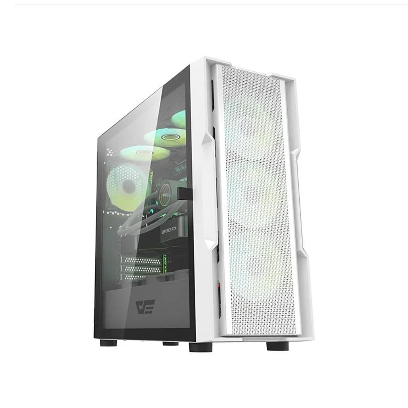 CASING darkFlash DK431 (WHITE WITH 4PCS ARGB FANS) E-ATX