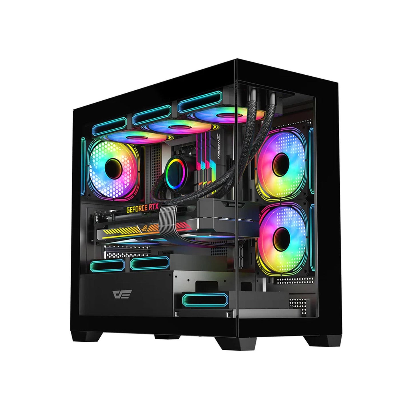 CASING darkFlash DS900M (BLACK) E-ATX + PSU AE650 + INFINITY-8 COOLING FAN