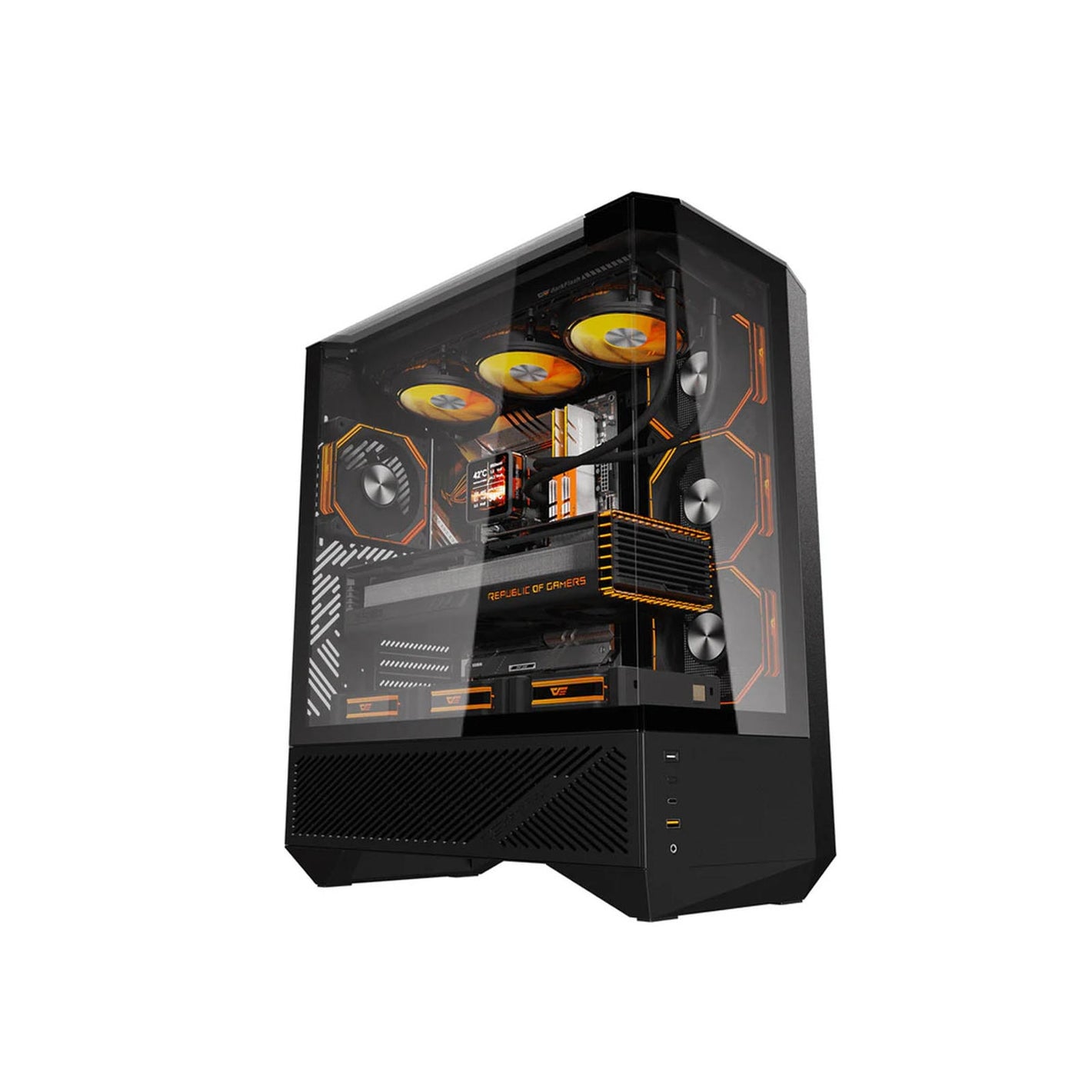 CASING darkFlash DY460 Tempered Glass (Black) ATX