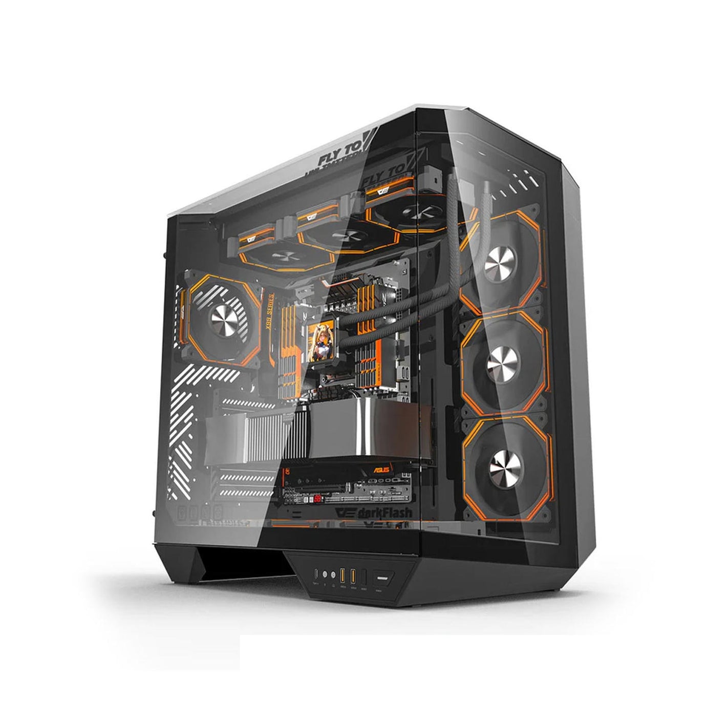 CASING darkFlash DY470 Tempered Glass (Black) ATX