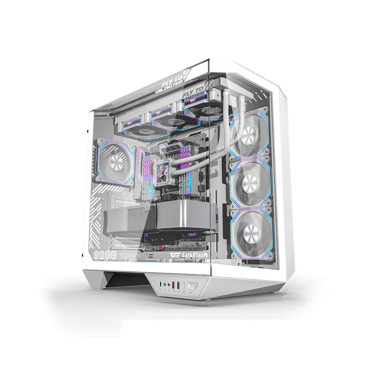 CASING darkFlash DY470 Tempered Glass (White) ATX