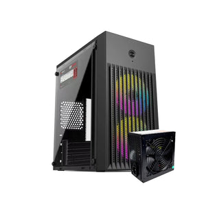 CASING INPLAY Lite Series Lite X220-G200 Black (Plastic Front, Built in GP200B PSU + 2 RGB Fans)
