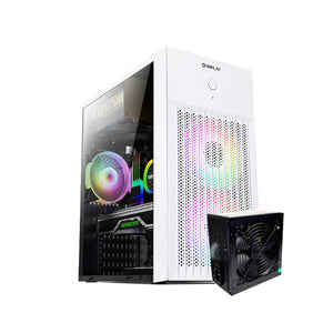 CASING INPLAY Lite Series Lite X220-G200 White (Plastic Front, Built in GP200B PSU + 2 RGB Fans)