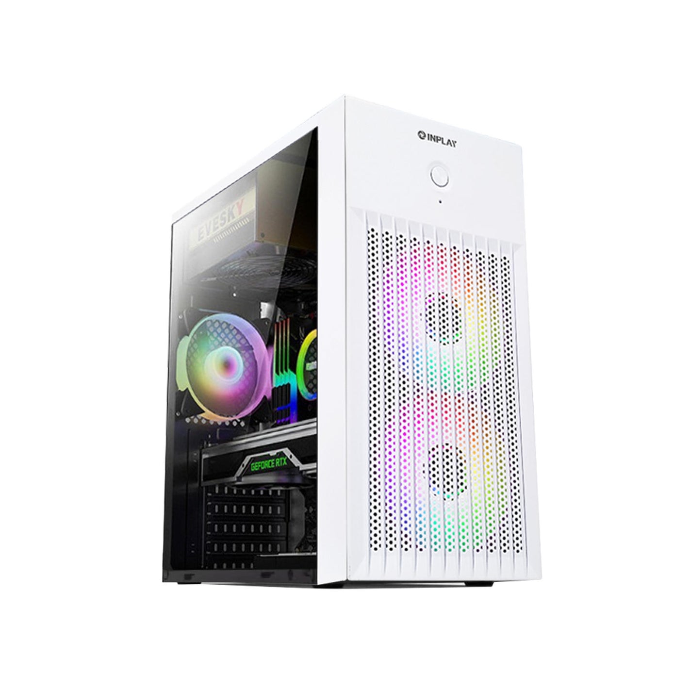 CASING INPLAY Lite Series Lite X220 White Plastic Front (Case only + 2 RGB Fans)