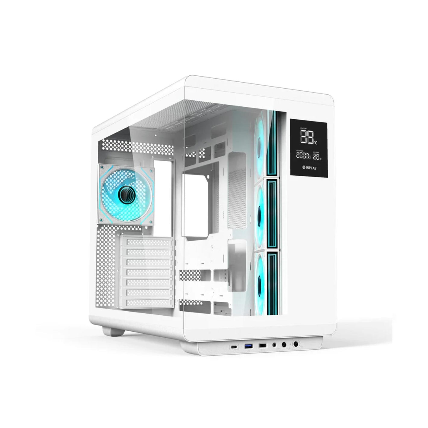 CASING INPLAY Seaview Series Seaview Palace Pro With 4 ARGB Fans, Dual Glass | White
