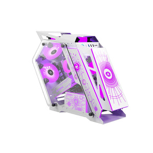 CASING INPLAY Thunder Series Thunder Micro ATX Case With 6RGB Fans and Light Panel | White