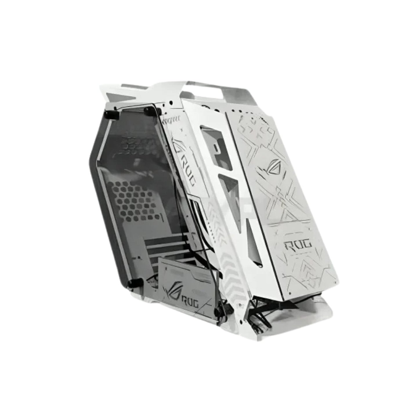 CASING Keytech Cyborg WHITE Tempered Side Open-Air mATX with Fans