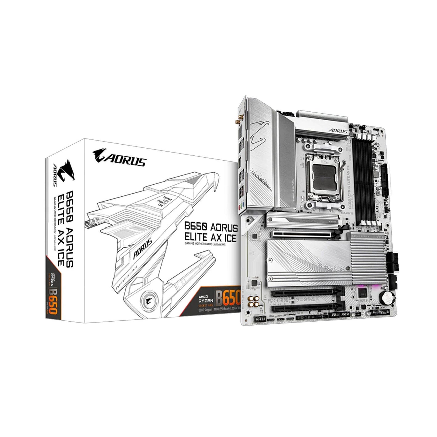 GIGABYTE GA-B650-A-ELITE-AX-ICE  - Wi-Fi 6E - *WHITE* ATX MOTHERBOARD
